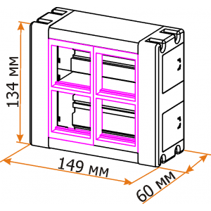 Wall block, double row, for eight 45x45 Mosaic modules